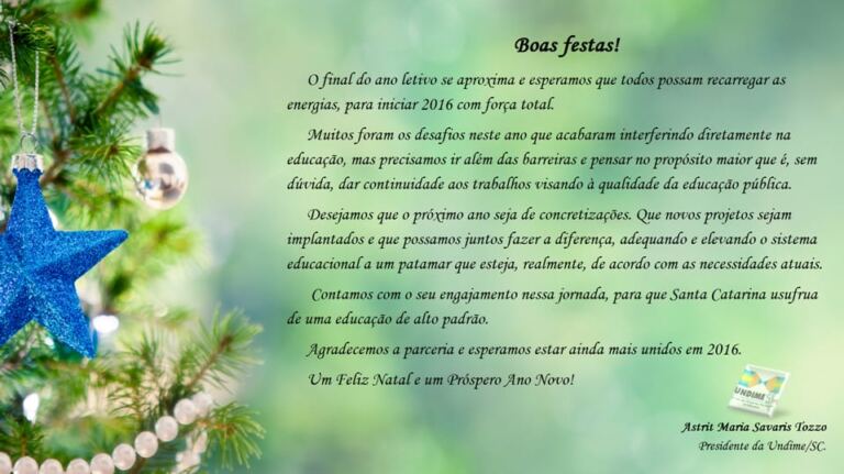 Feliz Natal e um Próspero Ano Novo!