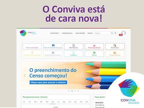 Páginas iniciais da plataforma Conviva Educação apresentam novo formato