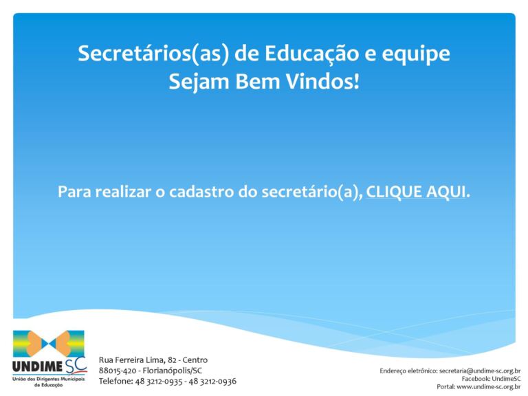 Cadastro Secretários (as) de Educação