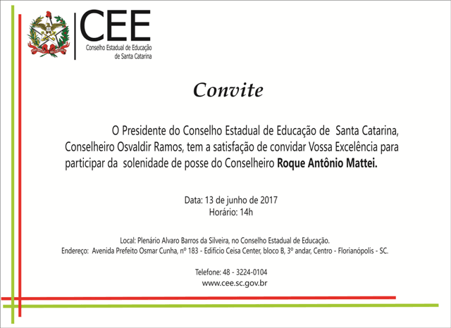 Roque Antônio Matttei será empossado Conselheiro do CEE
