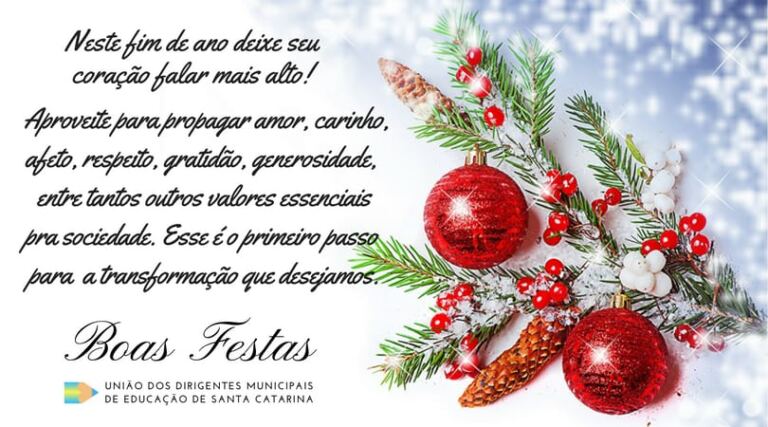 A Undime-SC deseja a todos Boas Festas!