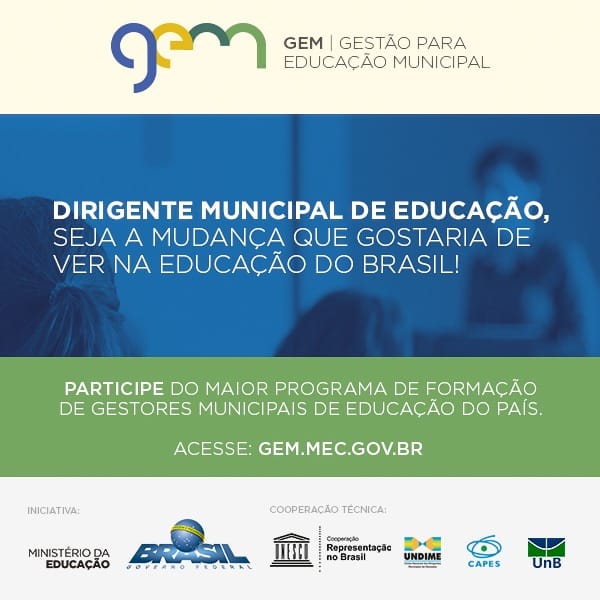 Programa GEM vai apoiar a formação continuada de dirigentes e técnicos municipais de educação