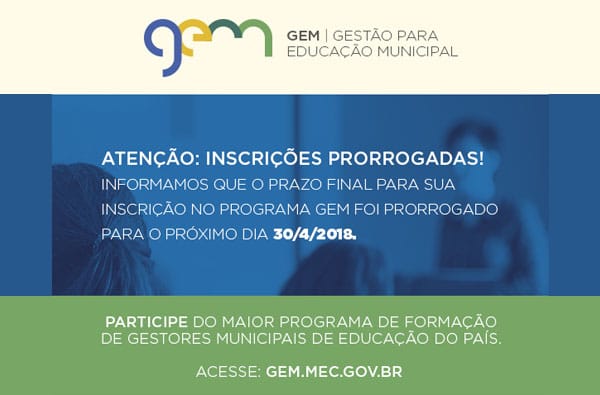 Gestores podem se inscrever até 30 de abril para os cursos GEM