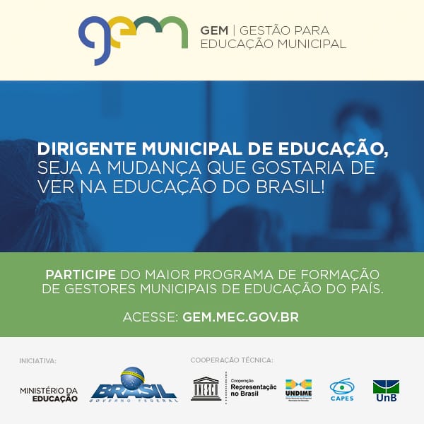 Gestão para a Educação Municipal: inscrição para o curso de aperfeiçoamento vai até 16/04