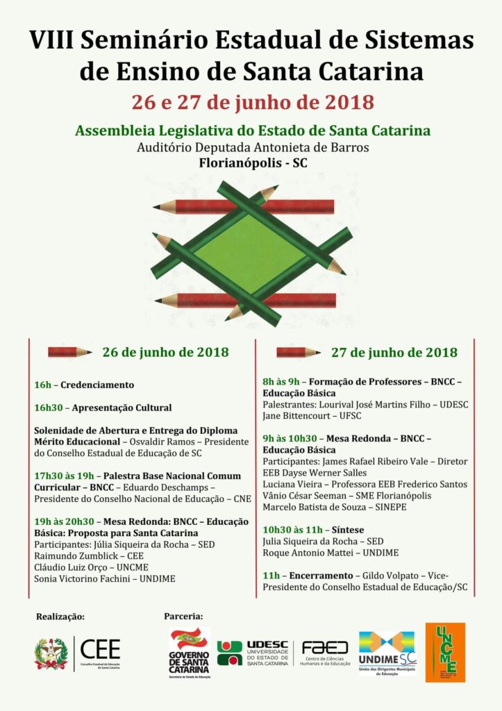 Aberta inscrições para o VIII Seminário Estadual de Sistemas Ensino de Santa Catarina
