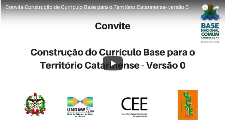 Convite Construção de Currículo Base para o Território Catarinense – Versão 0