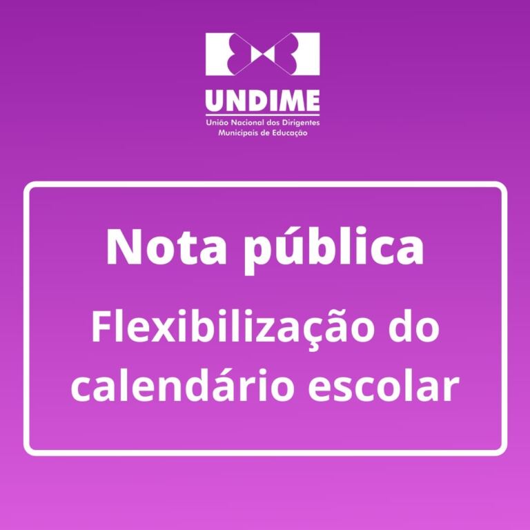 Nota pública – Flexibilização do calendário escolar