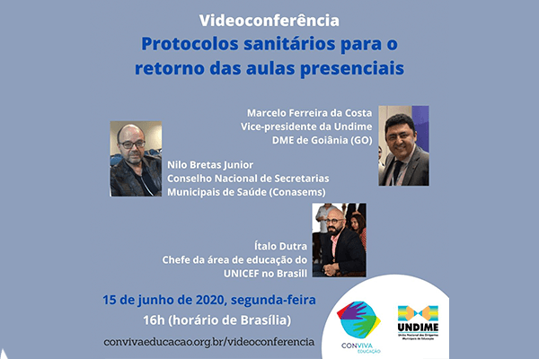 Conviva promove, na próxima segunda (15), videoconferência sobre protocolos para o retorno das aulas