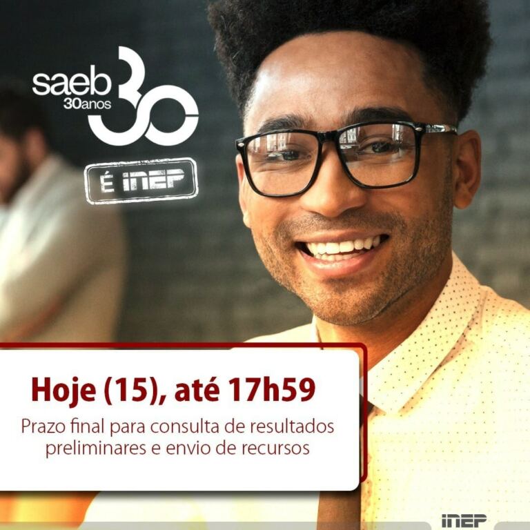 Saeb 2019 – Termina hoje (15) prazo para verificação de resultados preliminares e envio de recursos