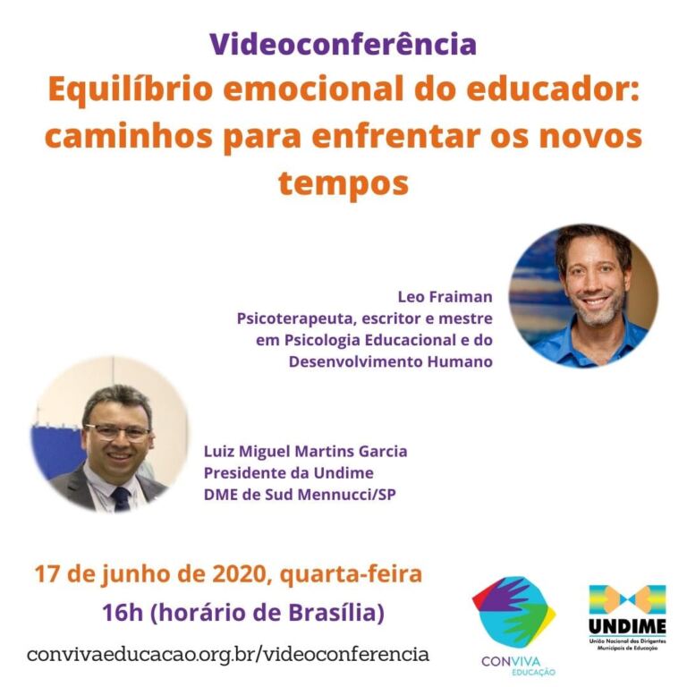 Conviva realiza videoconferência sobre equilíbrio emocional do educador