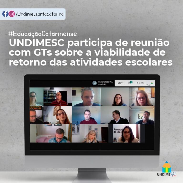 Undime-SC participa de reunião com GTs sobre a viabilidade de retorno das atividades escolares