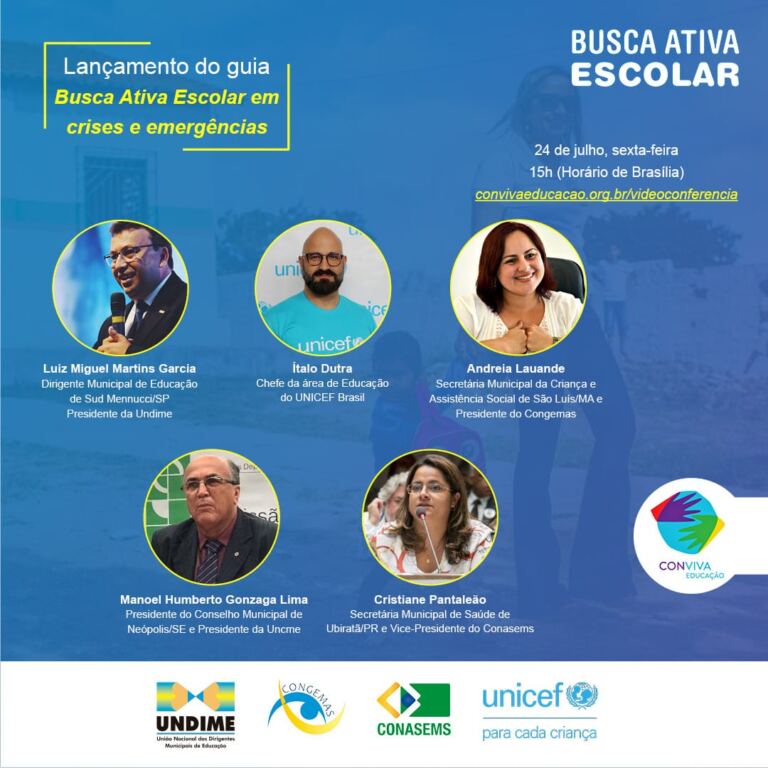 Videoconferência: lançamento do guia Busca Ativa em Crises e Emergências
