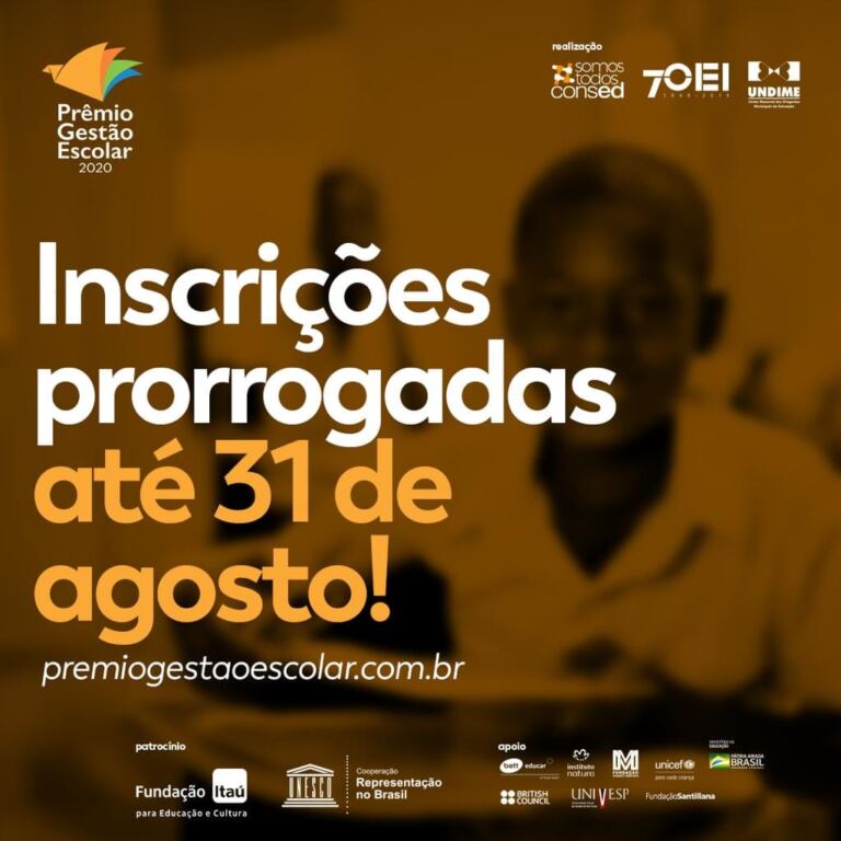 Prorrogadas as inscrições para o Prêmio de Gestão Escolar 2020