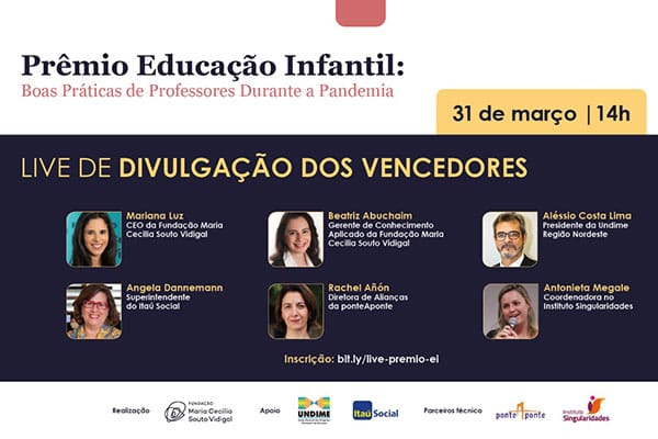 Assista à live de divulgação dos vencedores do Prêmio Educação Infantil