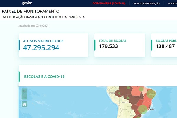 MEC lança Painel de Monitoramento da Educação Básica no Contexto da Pandemia