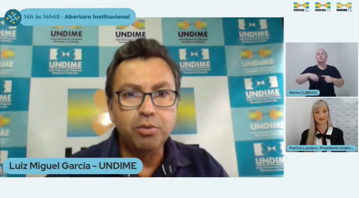 Presidente da Undime Nacional, Luiz Miguel Garcia. Foto: Reprodução YouTube.