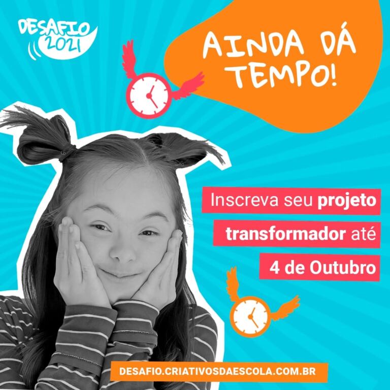 Desafio Criativos da Escola 2021: últimos dias para realizar a inscrição