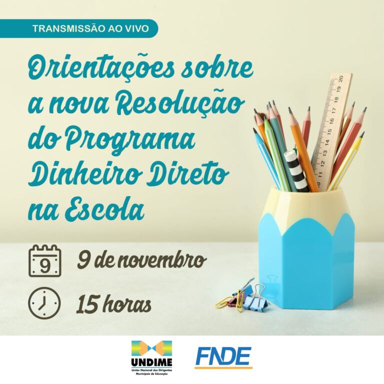 Novas resoluções do Programa Dinheiro Direto na Escola são tema de videoconferência