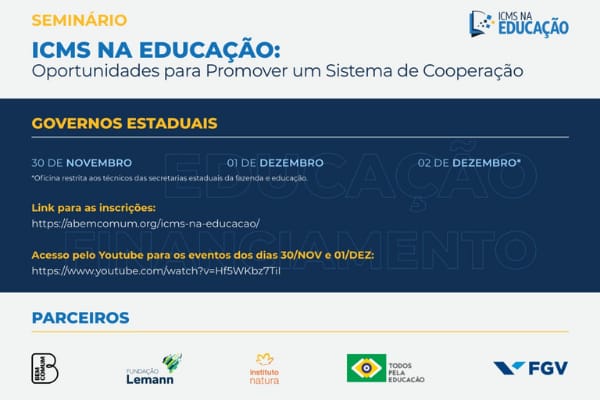 Banco Mundial, Associação Bem Comum e parceiros realizam o seminário “ICMS na Educação: Oportunidade para Promover um Sistema de Cooperação”