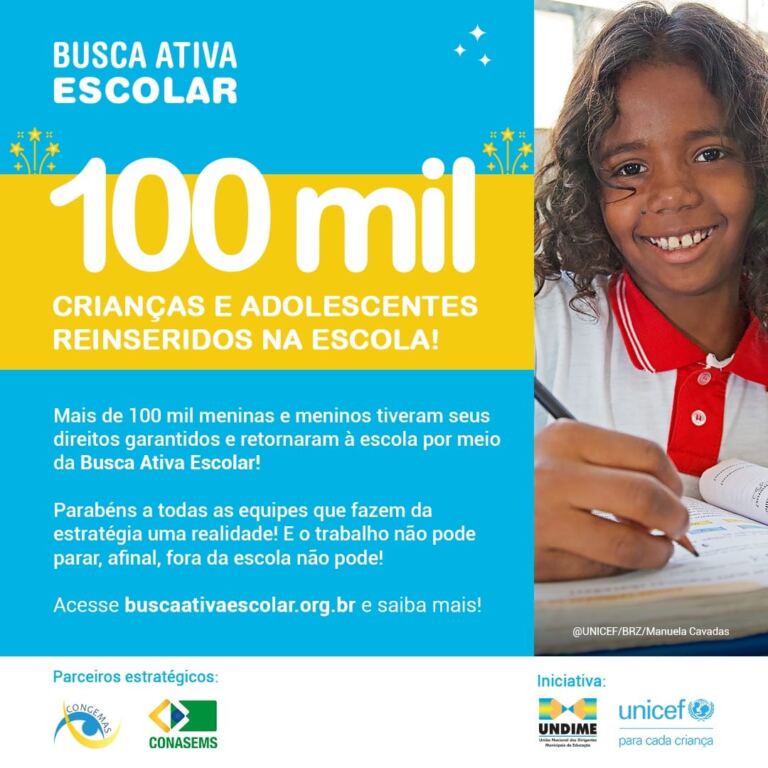 Mais de 100 mil estudantes voltaram a estudar por meio da Busca Ativa Escolar