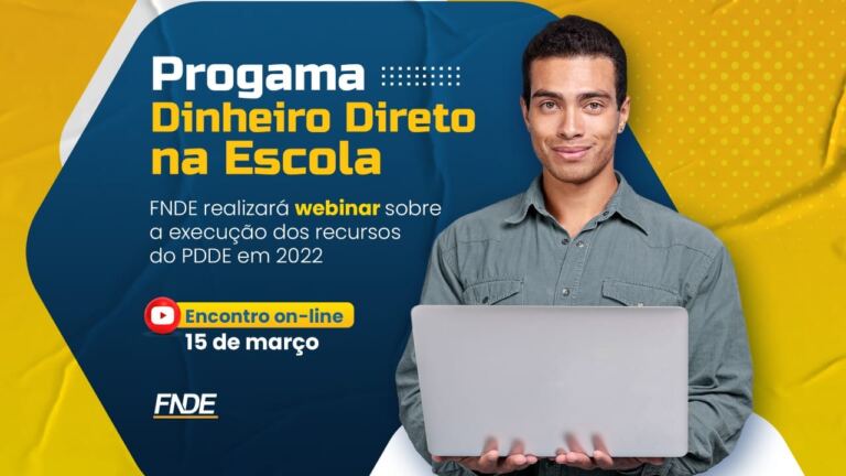FNDE realizará webinar sobre a execução dos recursos do Programa Dinheiro Direto na Escola em 2022