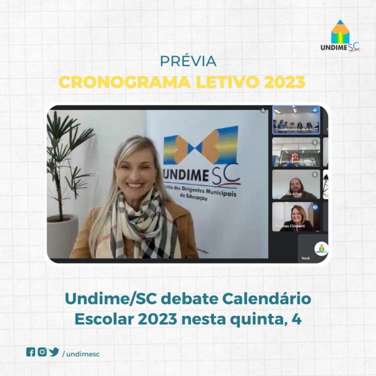 Undime/SC debate Calendário Escolar 2023 nesta quinta, 4