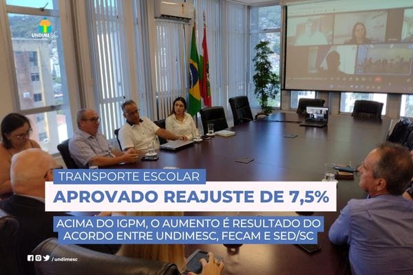 Junto à Secretaria de Estado da Educação, Undime/SC e Fecam acertam reajuste do Transporte Escolar