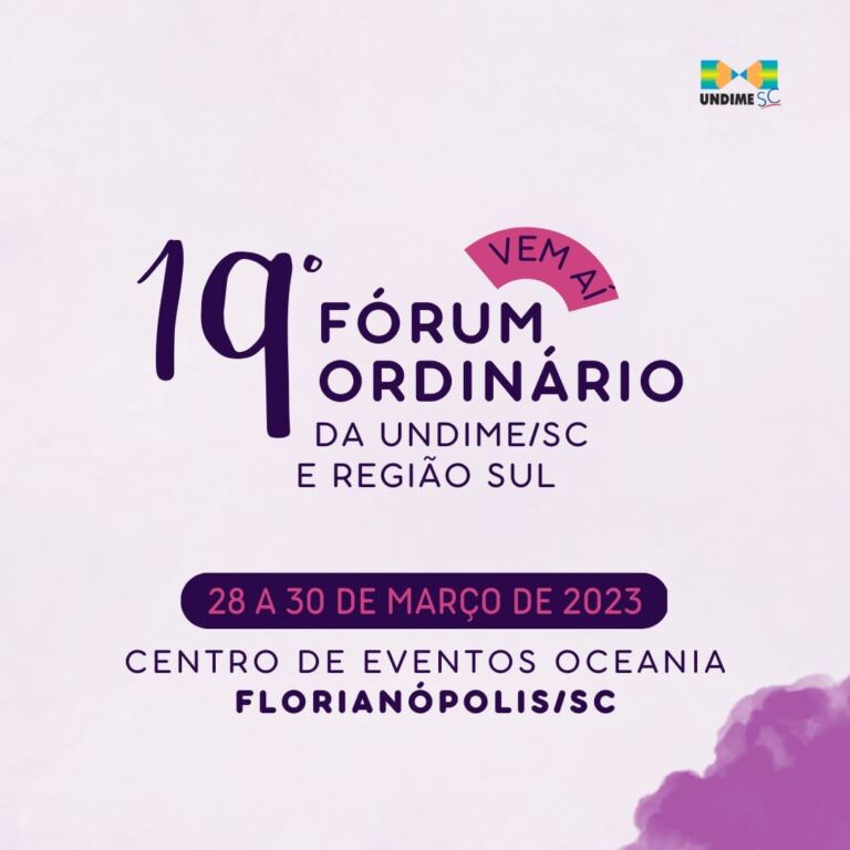 Edital para expositores – 19º Fórum Ordinário da Undime/SC e Região Sul – 28 a 30 de março de 2022