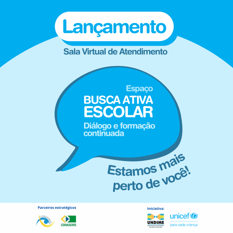 Busca Ativa Escolar lança sala de atendimento virtual nesta quarta-feira (8)