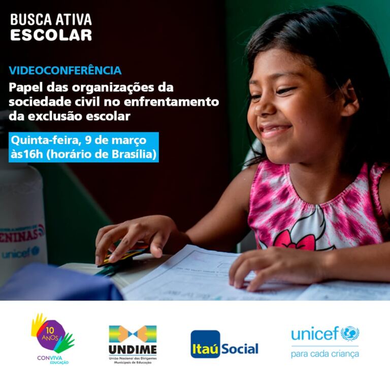 Videoconferência debate o papel das organizações da sociedade civil no enfrentamento da exclusão escolar