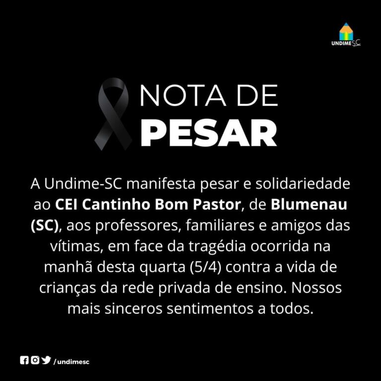 Nota de pesar – Tragédia em Blumenau/SC