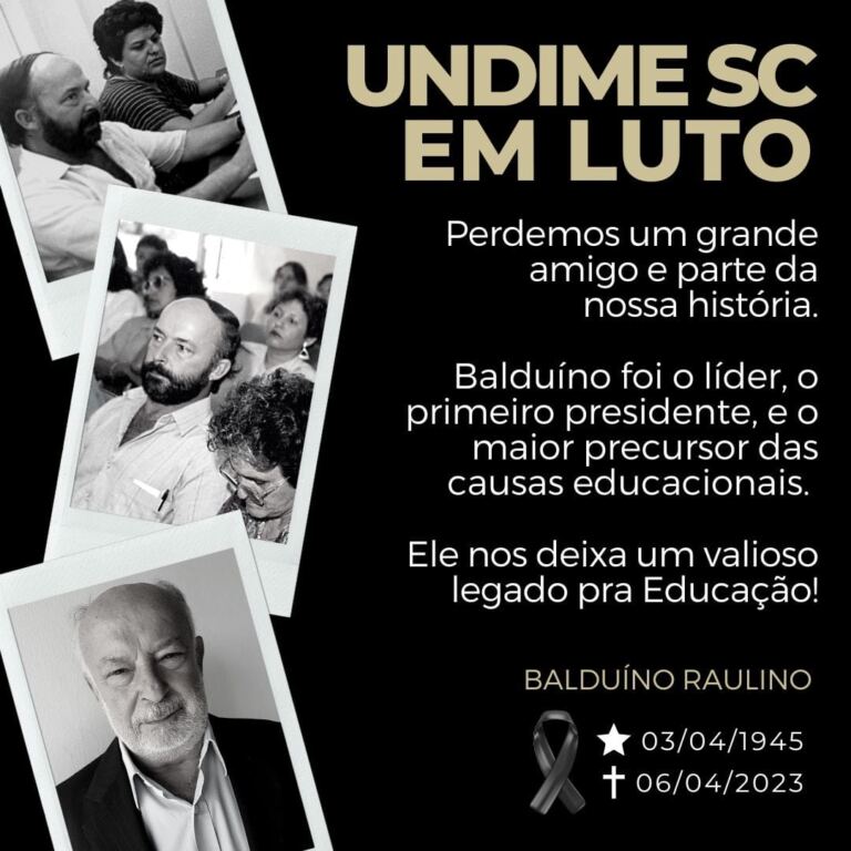 Nota de pesar – Falecimento do ex-presidente da Undime SC, Balduíno Raulino