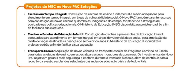 Inscrições para o Novo PAC Seleções terminam em 10/11