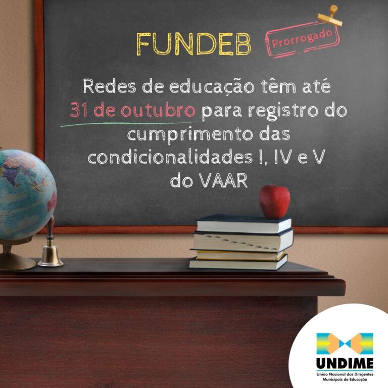 Prazo para registro do cumprimento das condicionalidades do VAAR/Fundeb no Simec é prorrogado para 31 de outubro