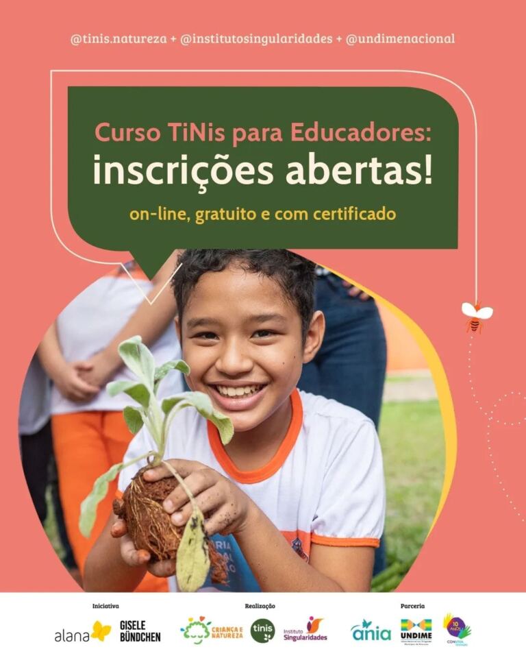 Curso incentiva o plantio nas escolas para nutrir o vínculo entre a criança e a Natureza