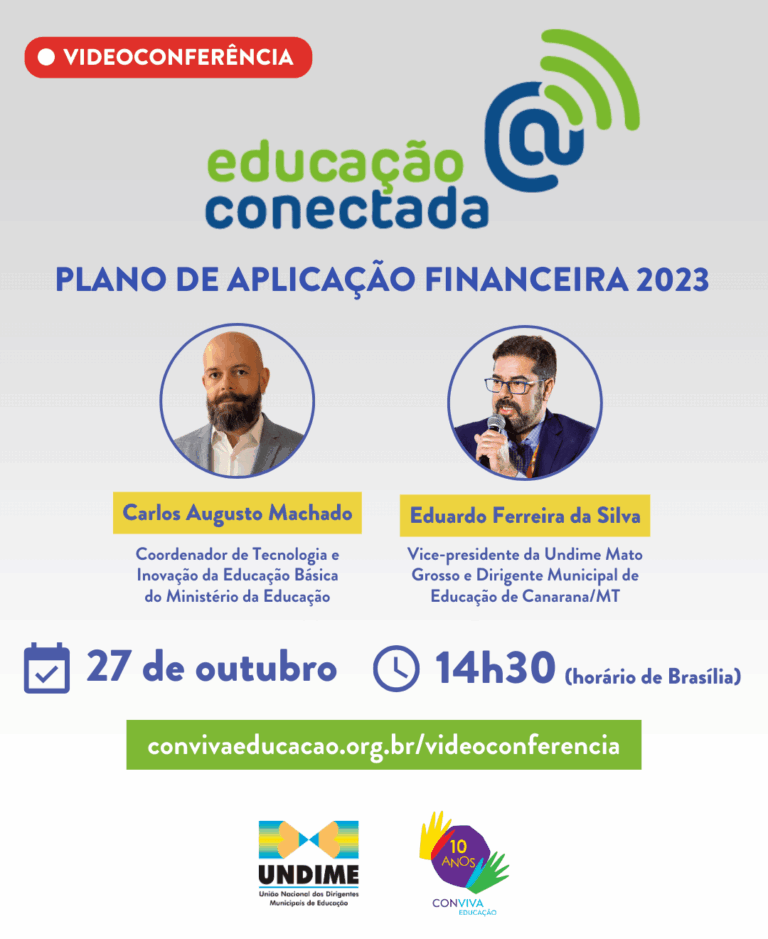 Política de Inovação Educação Conectada e adesão a etapa de elaboração do Plano de Aplicação Financeira 2023 são tema de videoconferência
