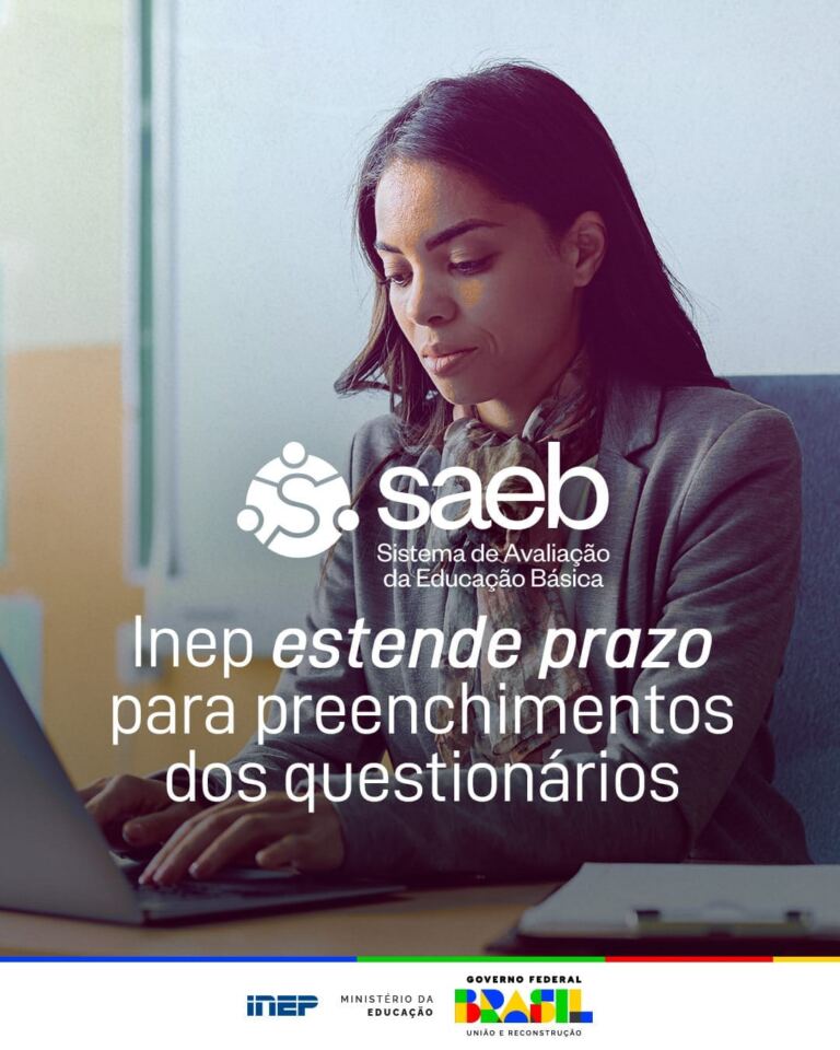 Saeb 2023: Inep estende prazo para preenchimento de questionários