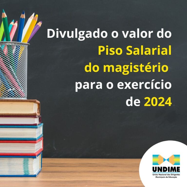 MEC divulga o valor do Piso Salarial Profissional Nacional do magistério público da educação básica para o exercício de 2024