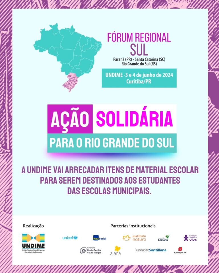 Fórum Regional Sul: evento vai promover ação solidária em prol do Rio Grande do Sul