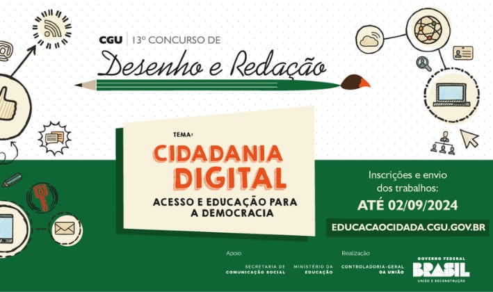 13ª edição do Concurso de Desenho e Redação tem como tema Cidadania Digital: acesso e educação para a democracia