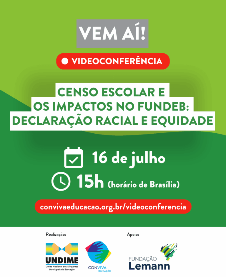 O Censo Escolar e os seus impactos no Fundeb é o tema da próxima vídeoconferência do Conviva