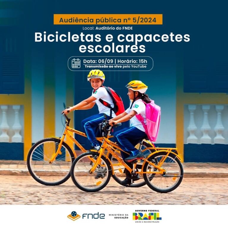 FNDE realiza Audiência Pública para a contratação de bicicletas e capacetes escolares