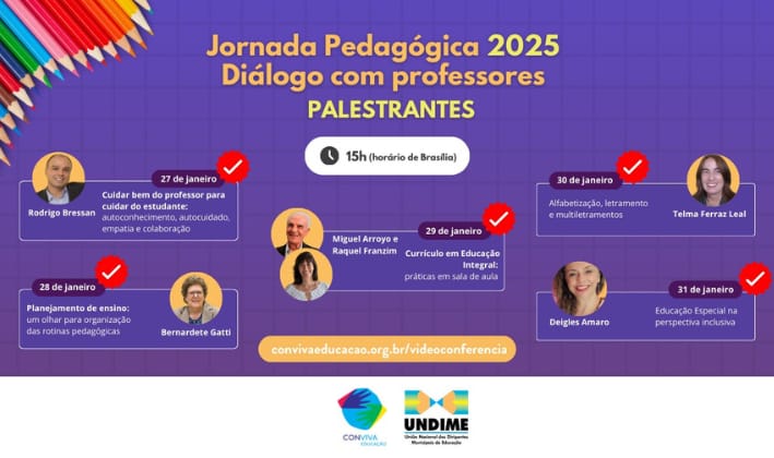 Confira a íntegra dos cinco episódios da Jornada Pedagógica 2025 promovida pela Undime