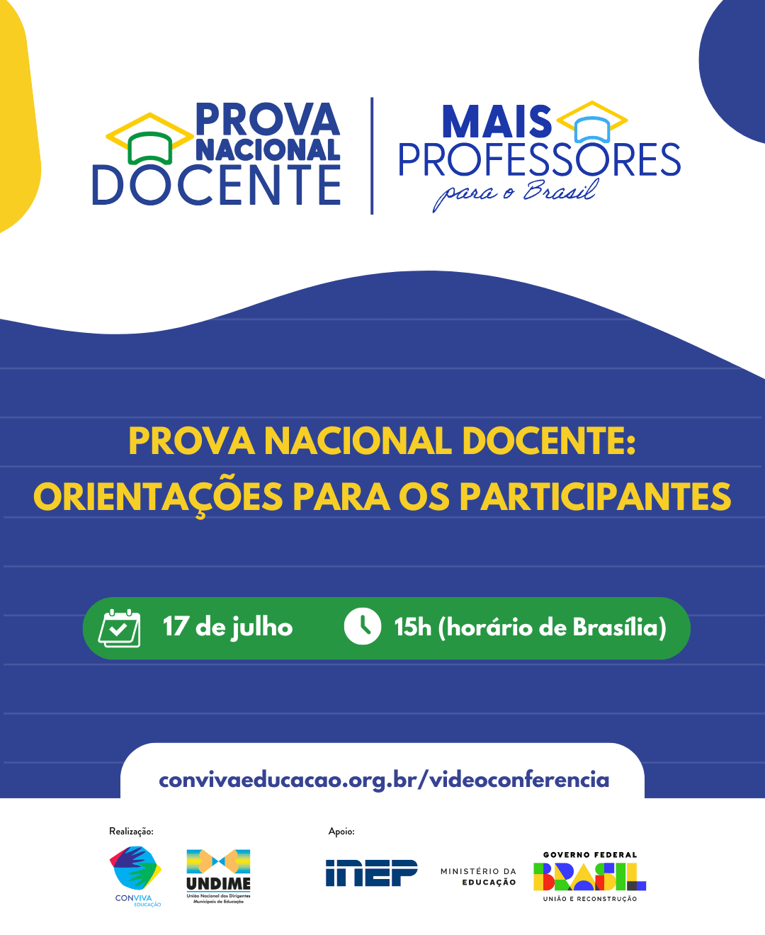 Prova Nacional Docente: videoconferência vai apresentar orientações para os participantes